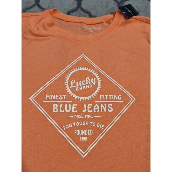 NWT Lucky Brand Orange Graphic Tee XL - Picture 3 of 5